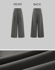 Rase le sol Pantalon large plissé taille haute