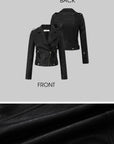 IAMXIAA Faux Leather Moto Jacket Cropped Fit with Zipper Details