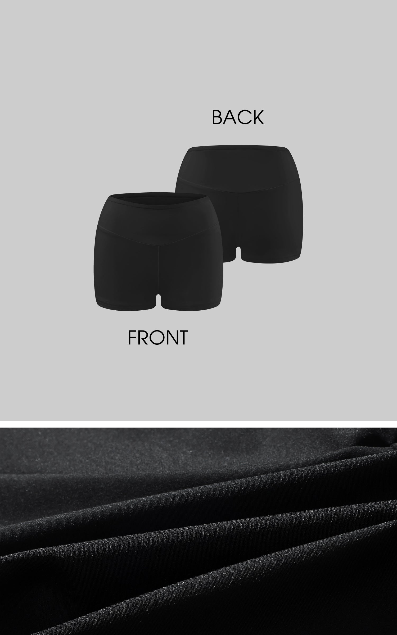 Rase le sol 긴팔 상의, 레이서백 브라, 미니 쇼츠 3피스 세트