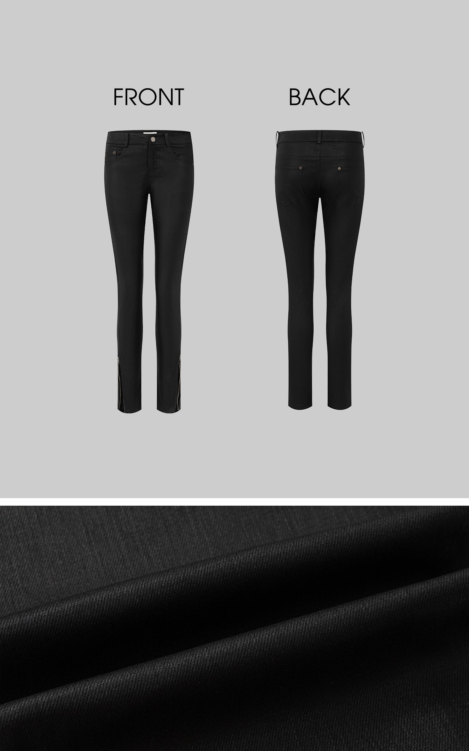 IAMXIAA Coated Skinny Leather Pants High Shine Slim Fit Trousers