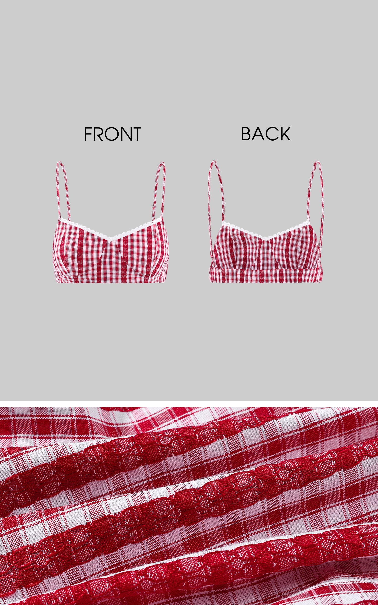 WARDEN EDGE Dessert Print Tank &amp; Gingham Bralette Set