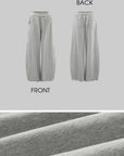 Rase le sol Ruffled Waist Wide-Leg Sweatpants in Heather Grey
