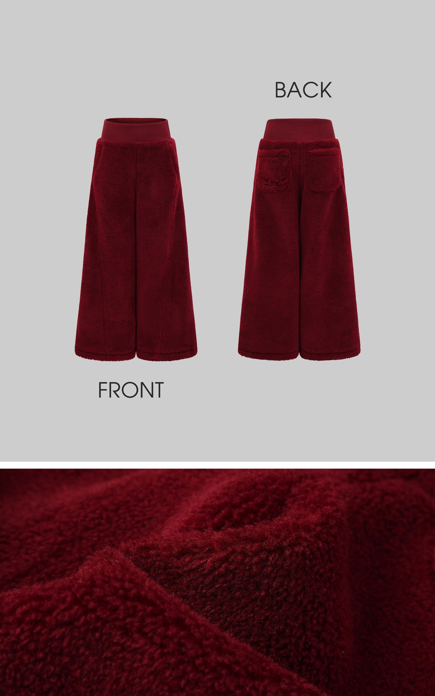 Rase le sol Oversized Red Fleece Lounge Set