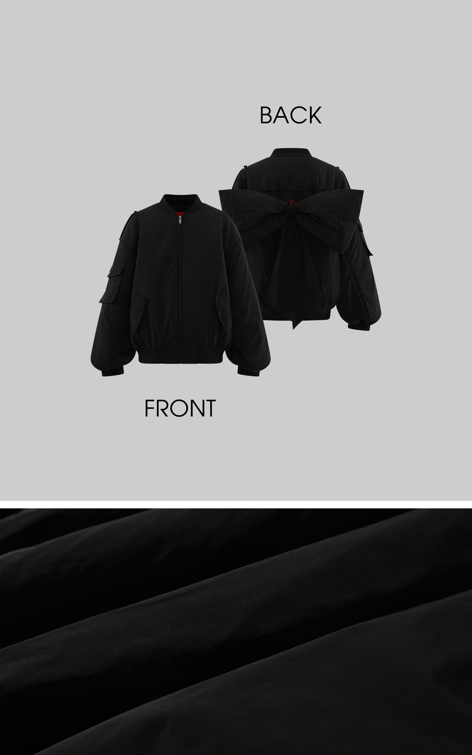 Rase le sol 取り外し可能なリボン付きパデッドジャケット