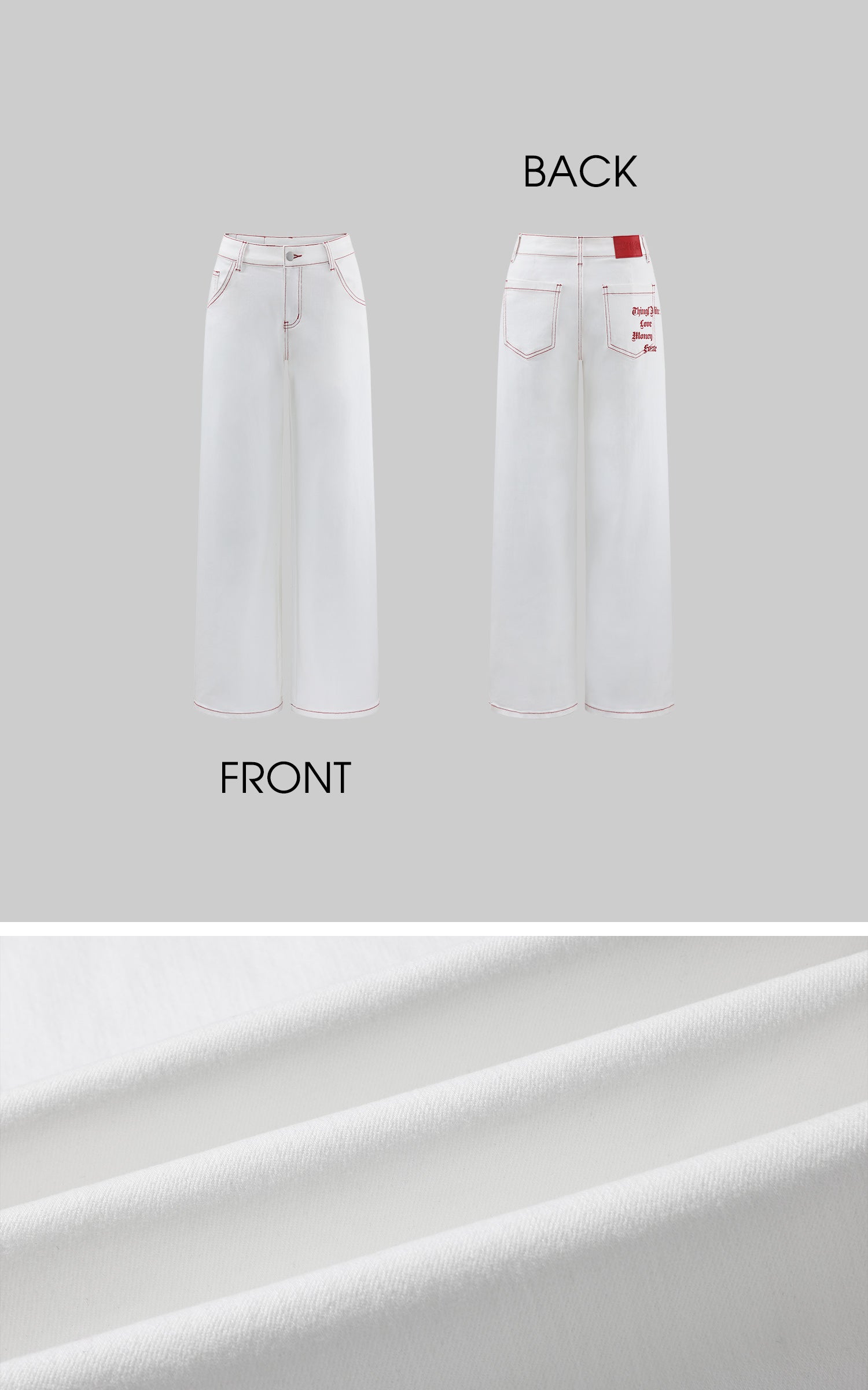 Rase le sol 하이웨이스트 와이드핏 화이트 진