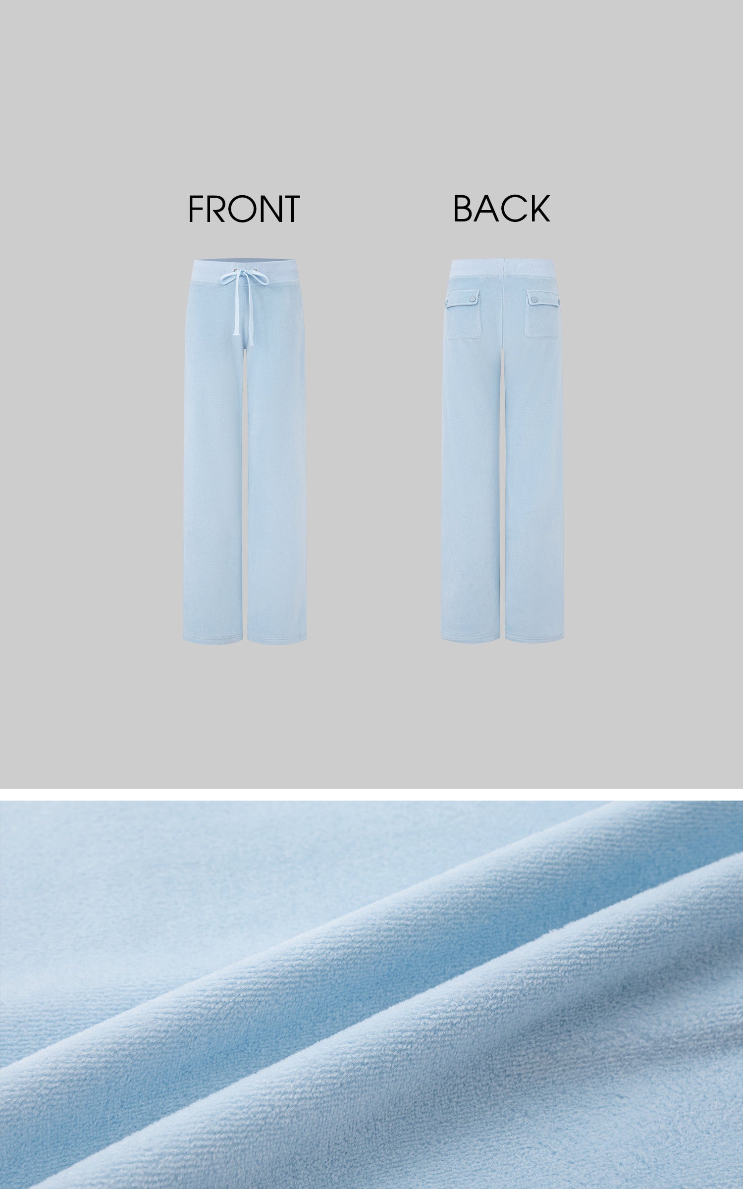 IAMXIAA Velour Zip-Up Hoodie &amp; Wide-Leg Pants Set