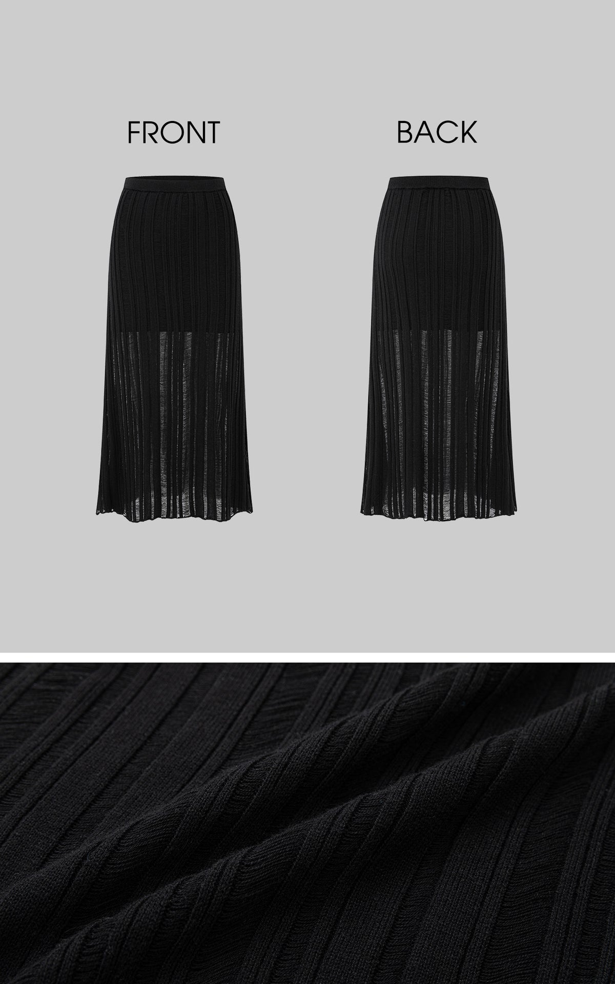 IAMXIAA Asymmetric Off-Shoulder Sheer Knit Top &amp; Maxi Skirt Set