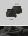 Rase le sol Multi-Pocket Utility Denim Shorts - PINKPARKS