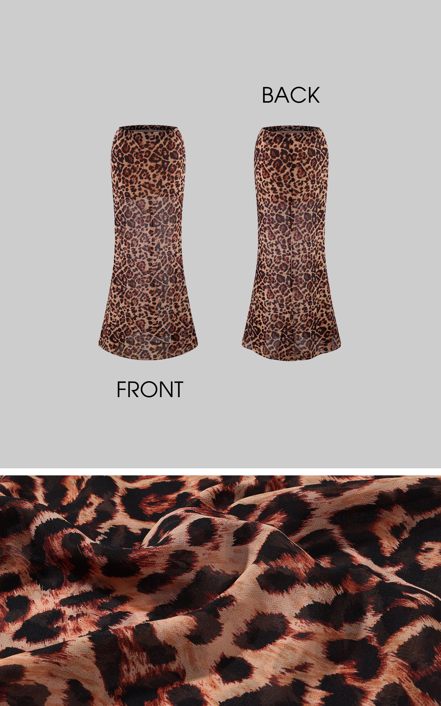 0122stepll Leopard Mesh Halter Top &amp; Sheer Maxi Skirt Set