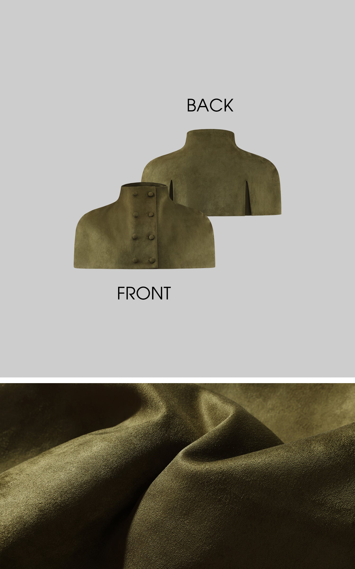 ROVENTE 페이크 스웨이드 케이프 &amp; 미디 스커트 세트