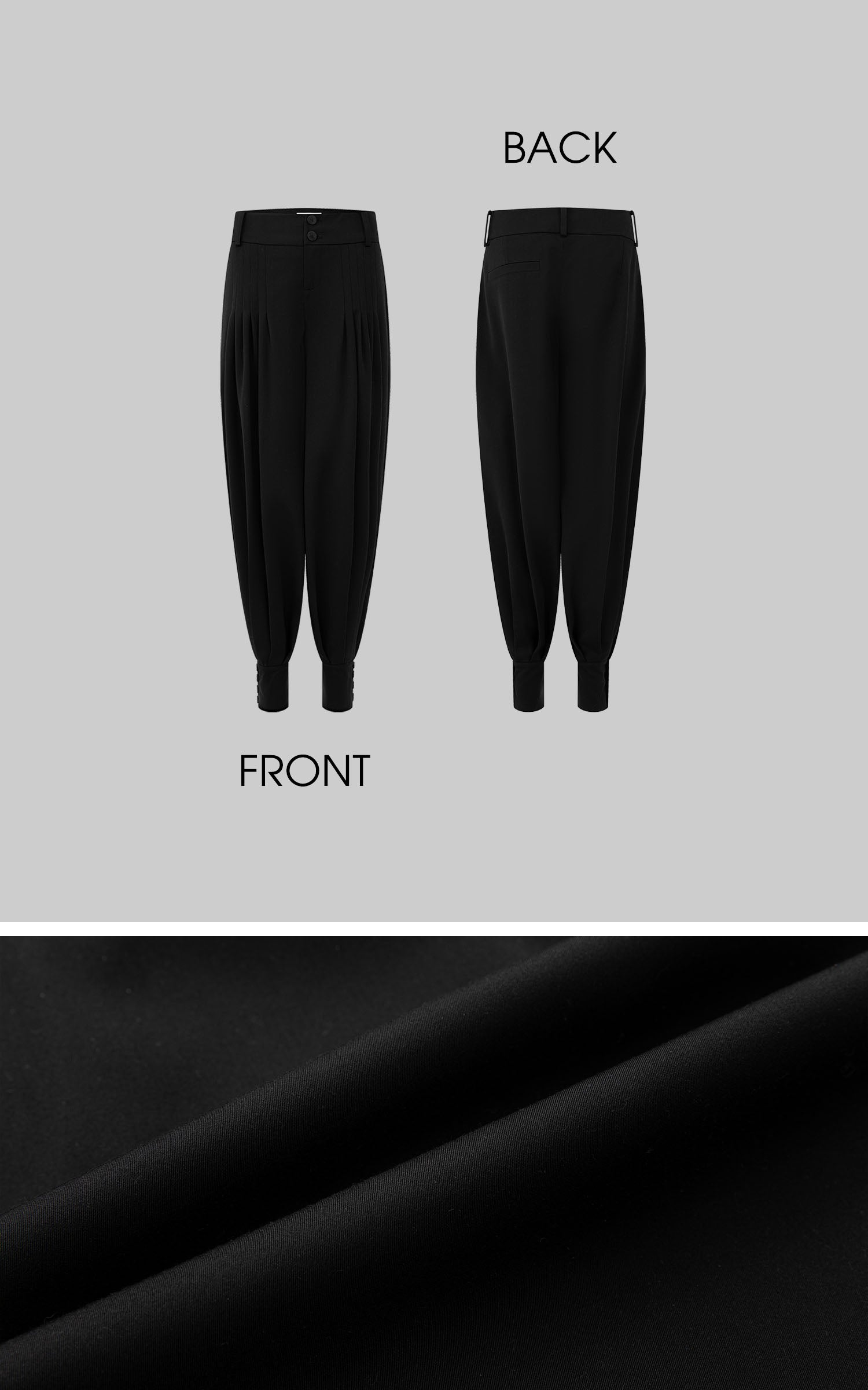 IAMXIAA Pantalon Bouffant Plissé Taille Haute