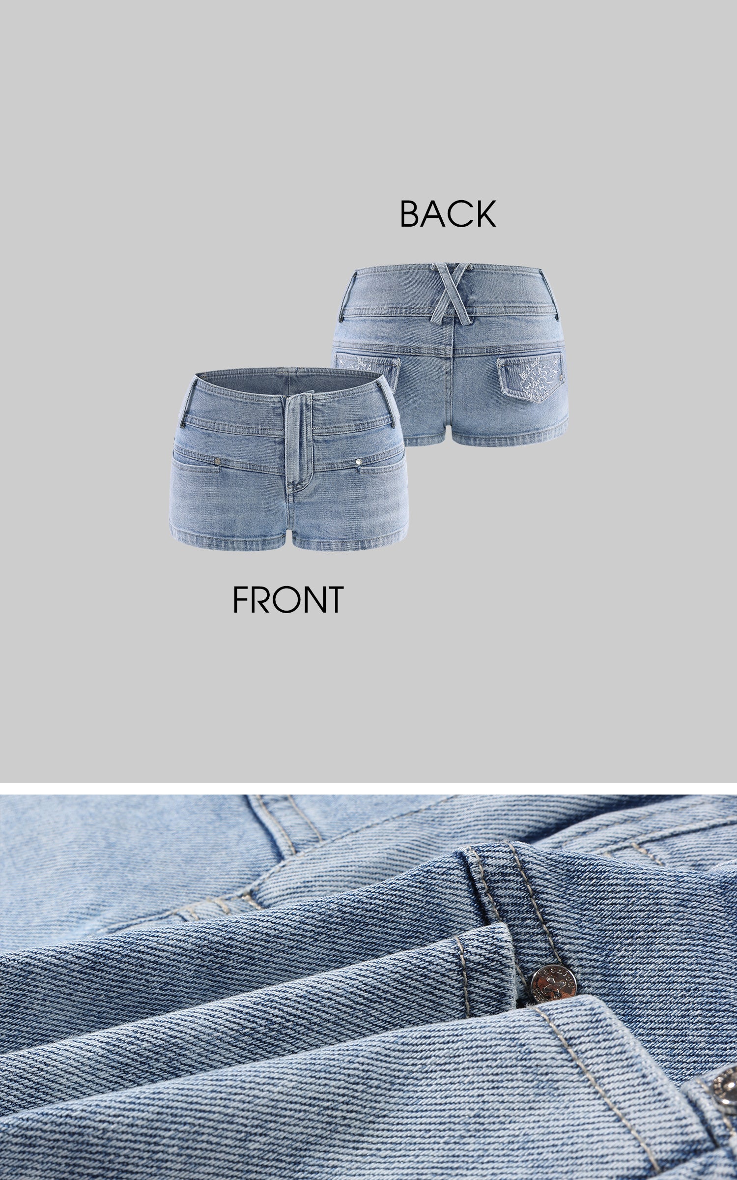 Rase le sol Printed Low-Rise Denim Shorts