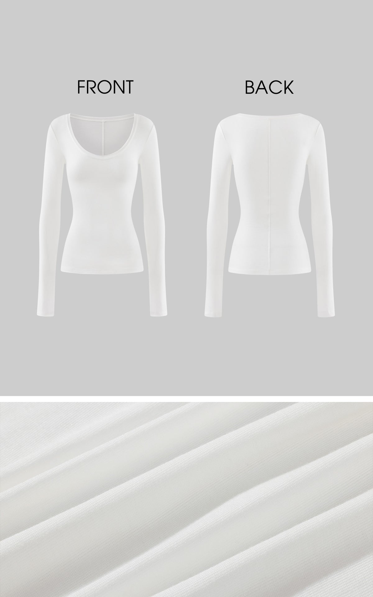 ROVENTE Sheer Scoop Neck Long Sleeve Top