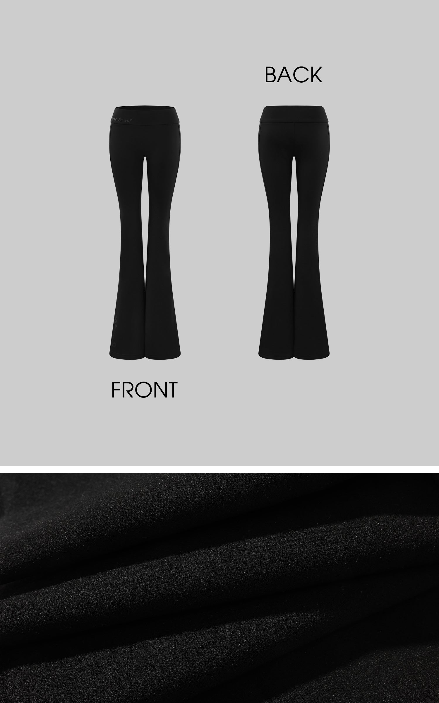 Rase le sol Pantalon évasé taille haute extensible