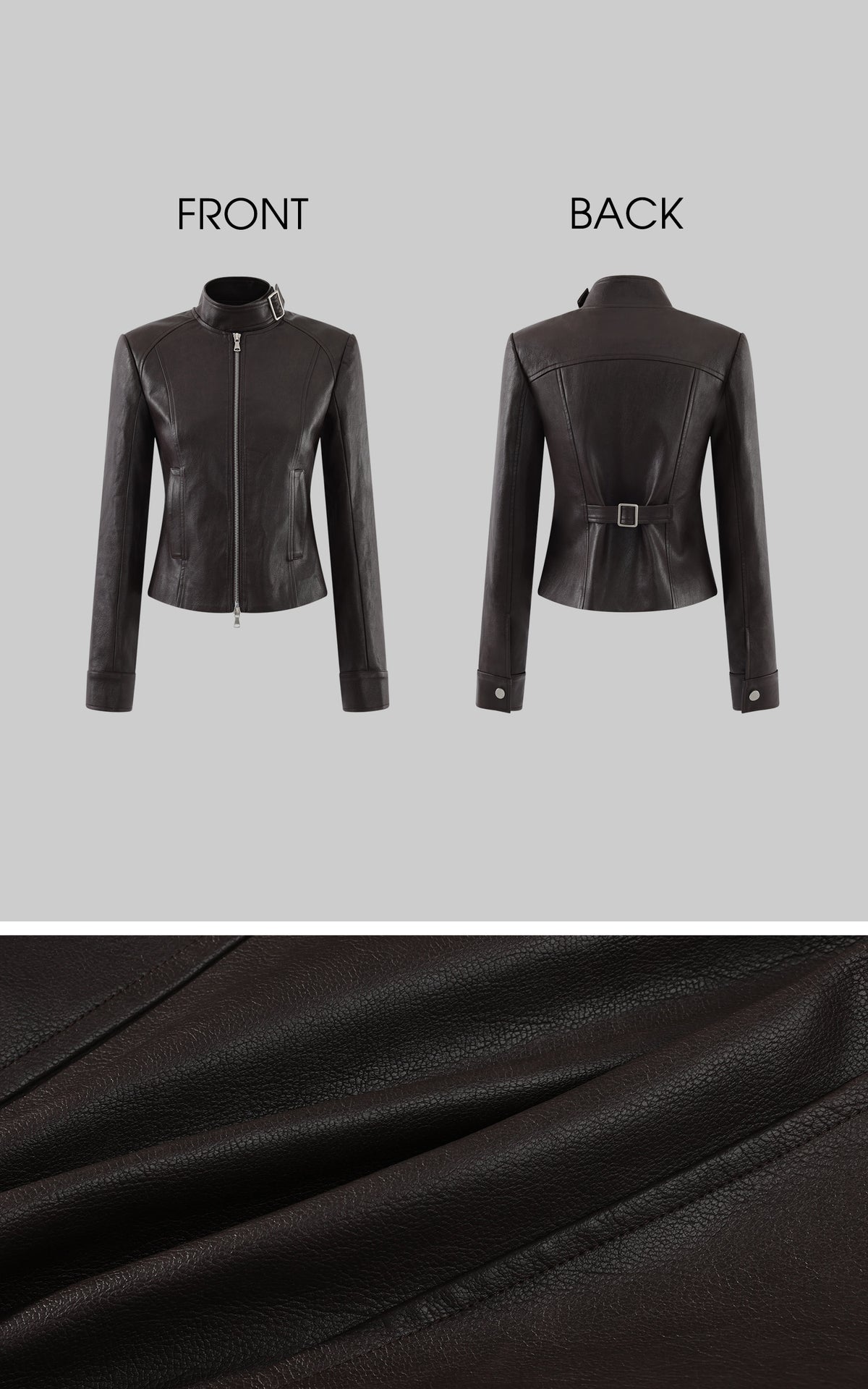 Hydrae Buckle Collar Moto Jacket &amp; Layered Lace Skirt Set