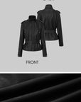 IAMXIAA Belted High-Neck Faux Leather Jacket