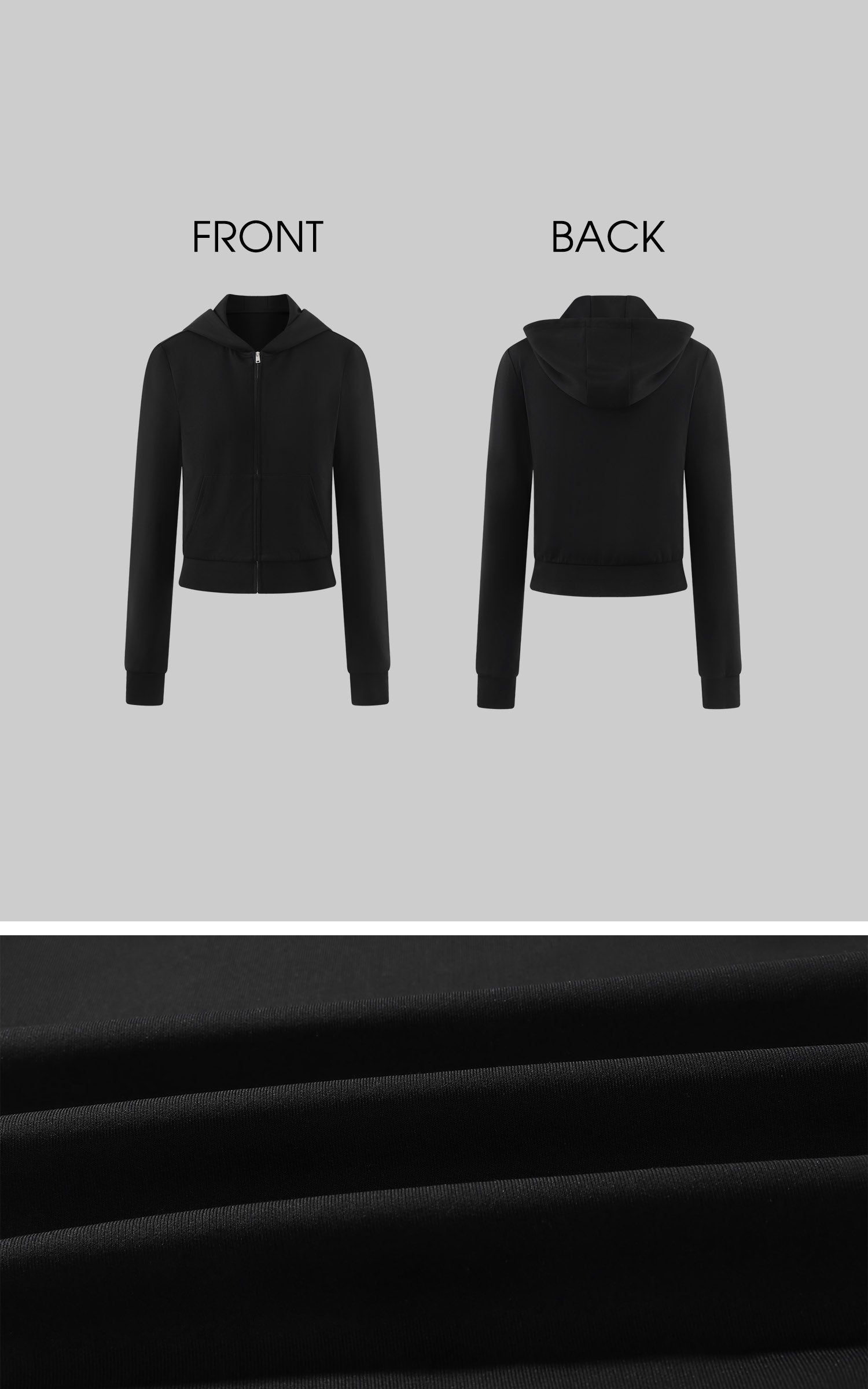 Hydrae Cropped Zip Hoodie &amp; Lace Trim Shorts Set