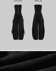 Rase le sol Black Structured Cargo Jumpsuit