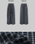 WARDEN EDGE Wide-Leg Check Pants Relaxed Fit Streetwear Trousers