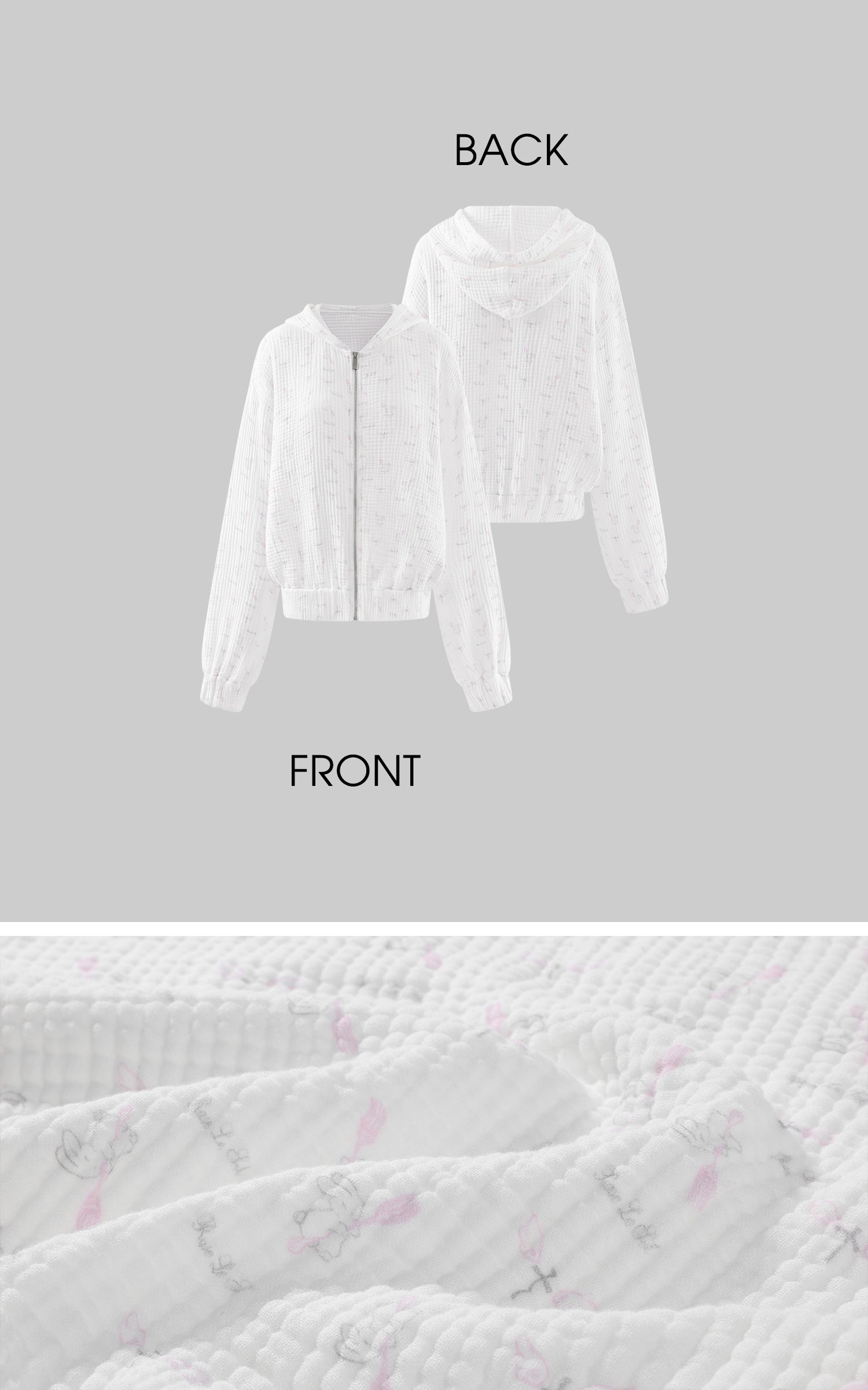 Rase le sol Crinkled Hooded Zip-Up &amp; Wide-Leg Pants Set