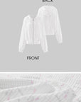 Rase le sol Crinkled Hooded Zip-Up & Wide-Leg Pants Set