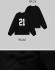 WARDEN EDGE Oversized Knit Sweater with Textured Number Motif