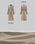 ROVENTE Sculpted Collar Belted Trench Coat