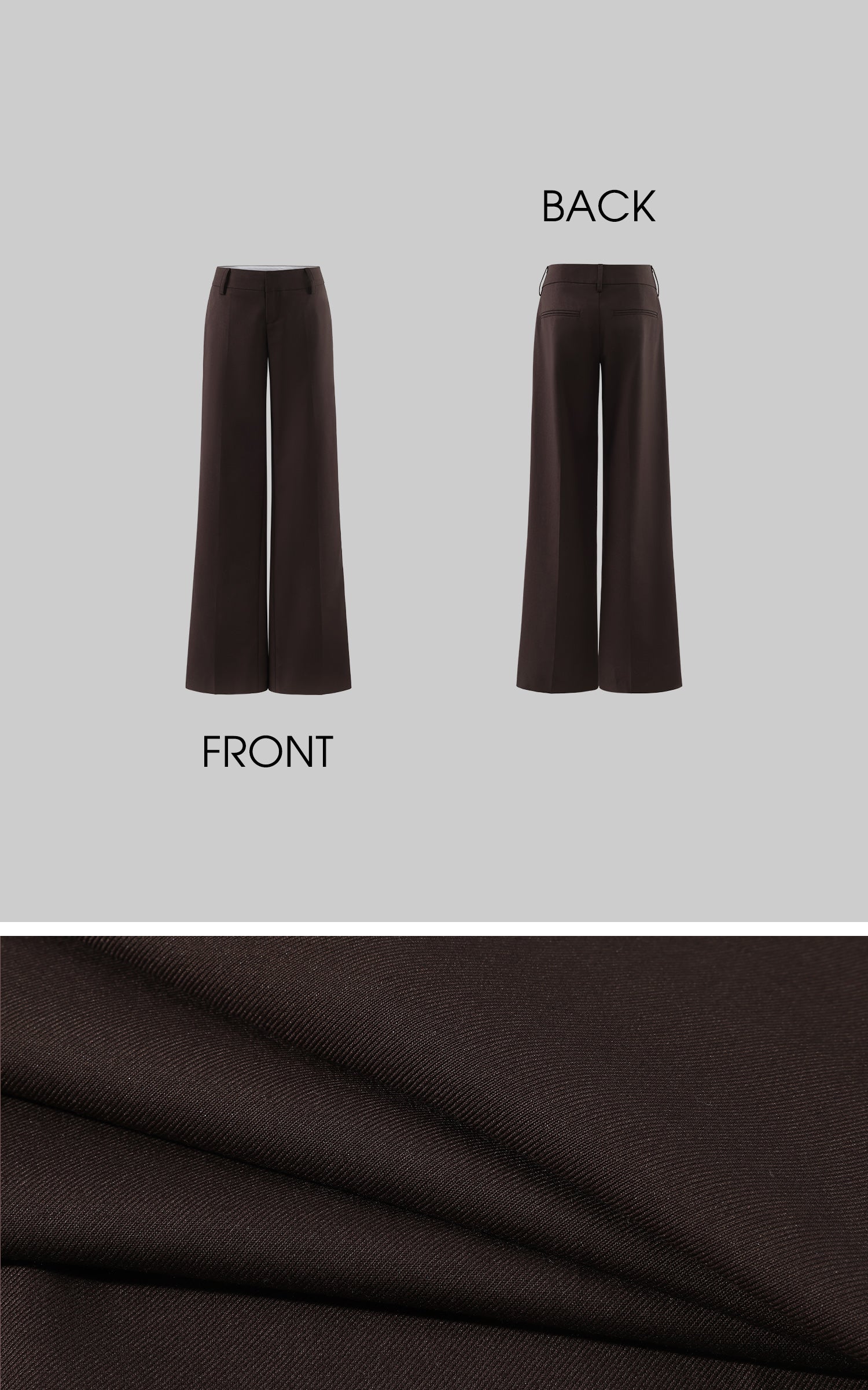 ROVENTE Low-Rise Tailored Wide-Leg Trousers