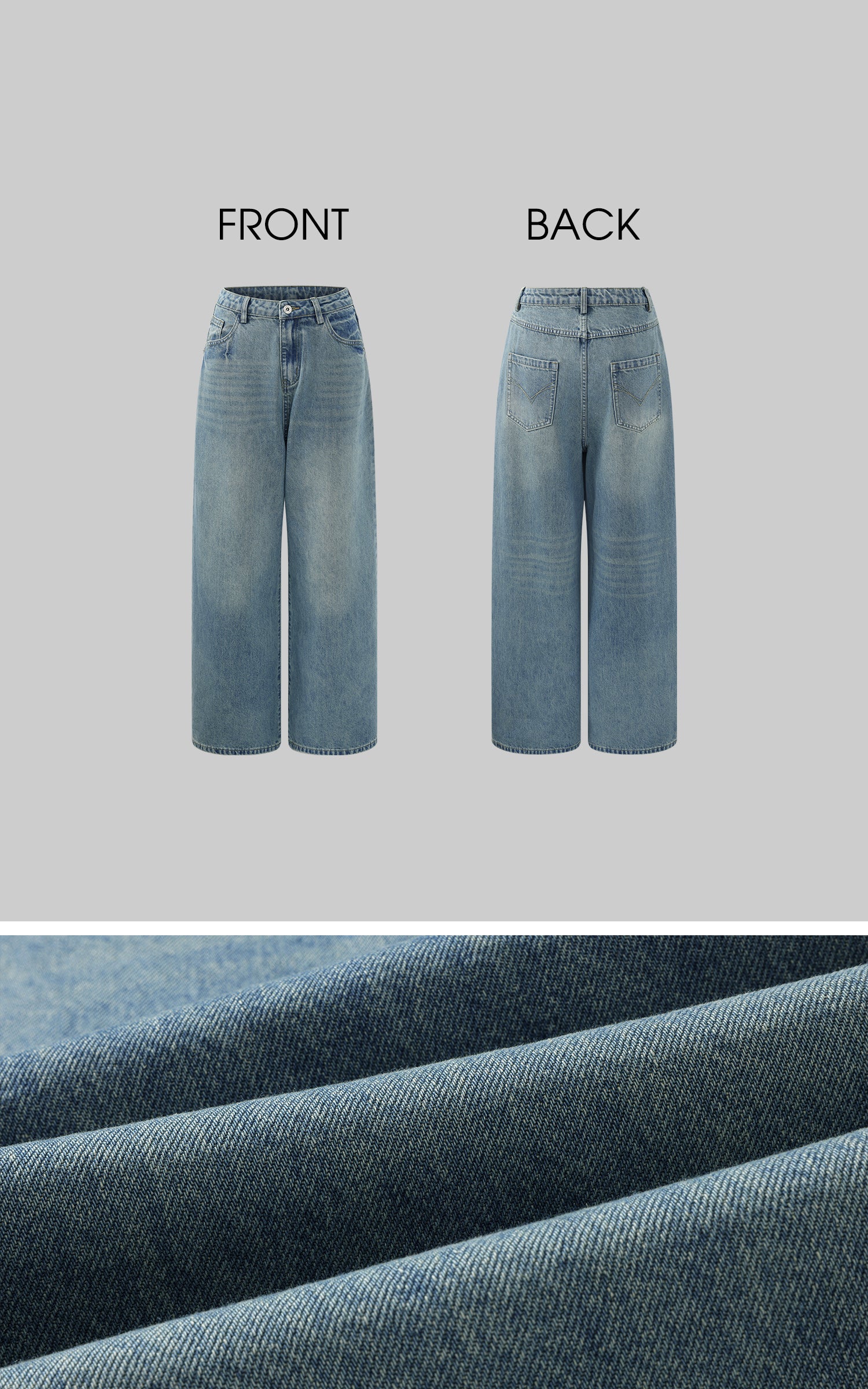 WARDEN EDGE Oversized Wide-Leg Denim Pants - PINKPARKS