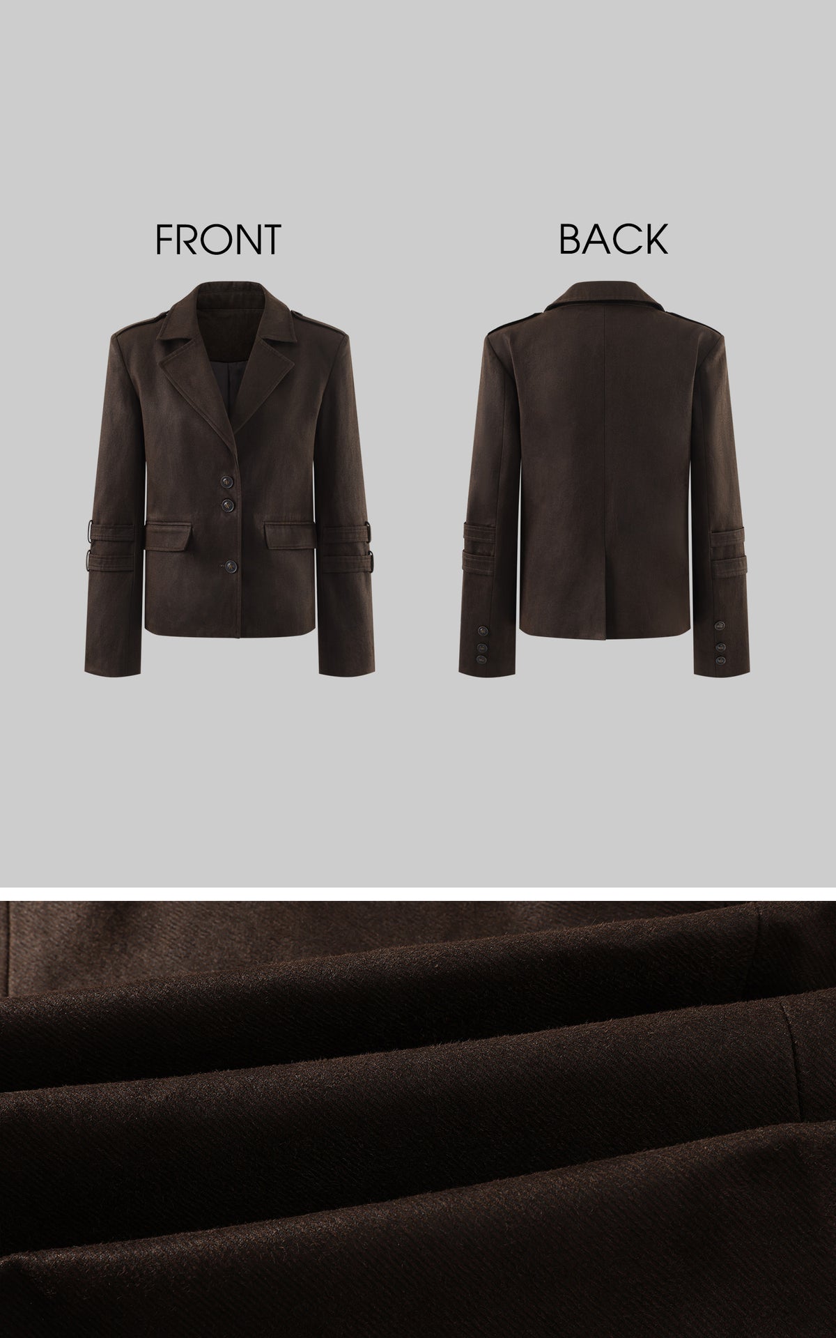 Rase le sol Harness-Sleeve Tailored Wool Jacket
