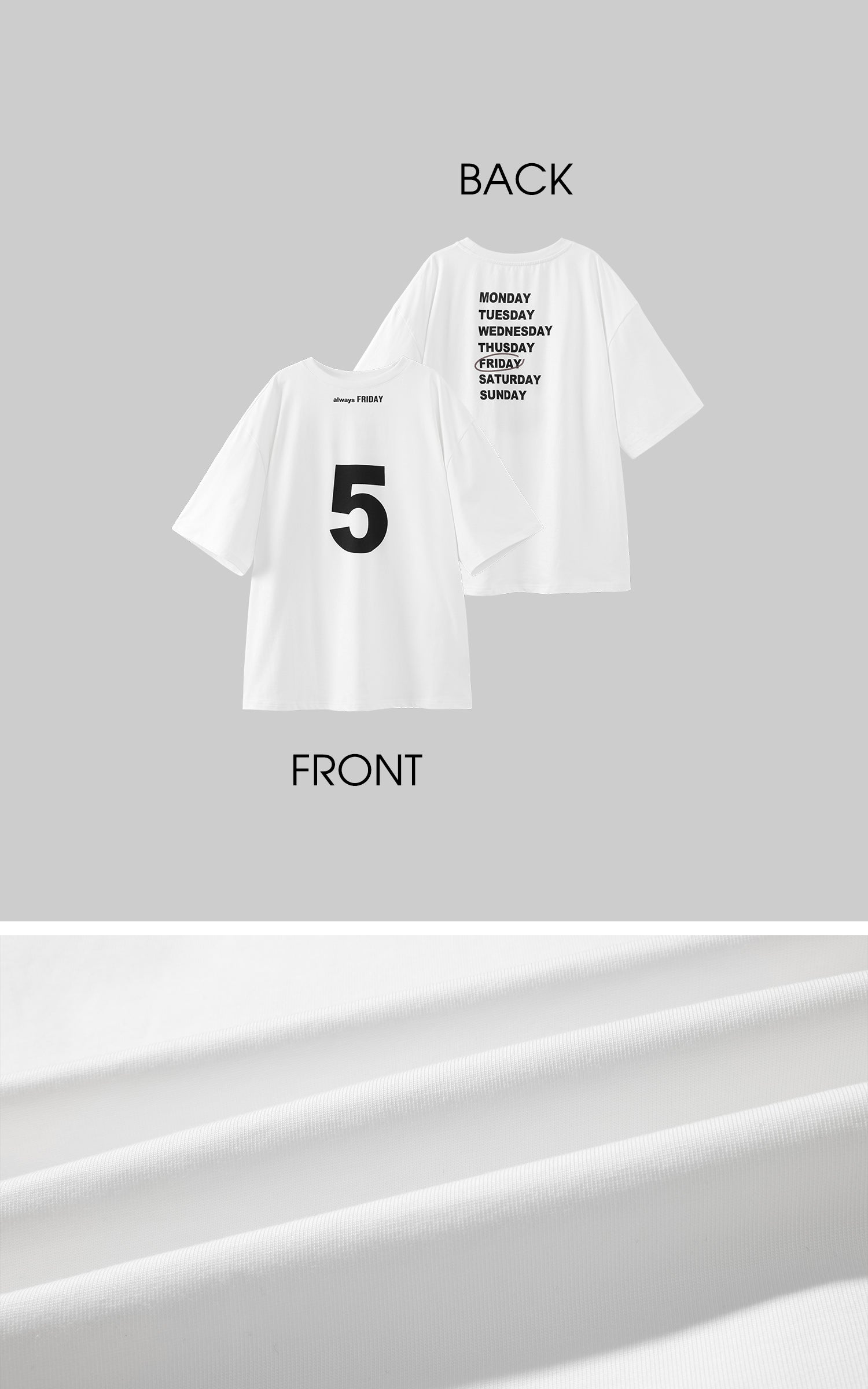WARDEN EDGE Oversized Graphic Tee with Weekly Print - PINKPARKS
