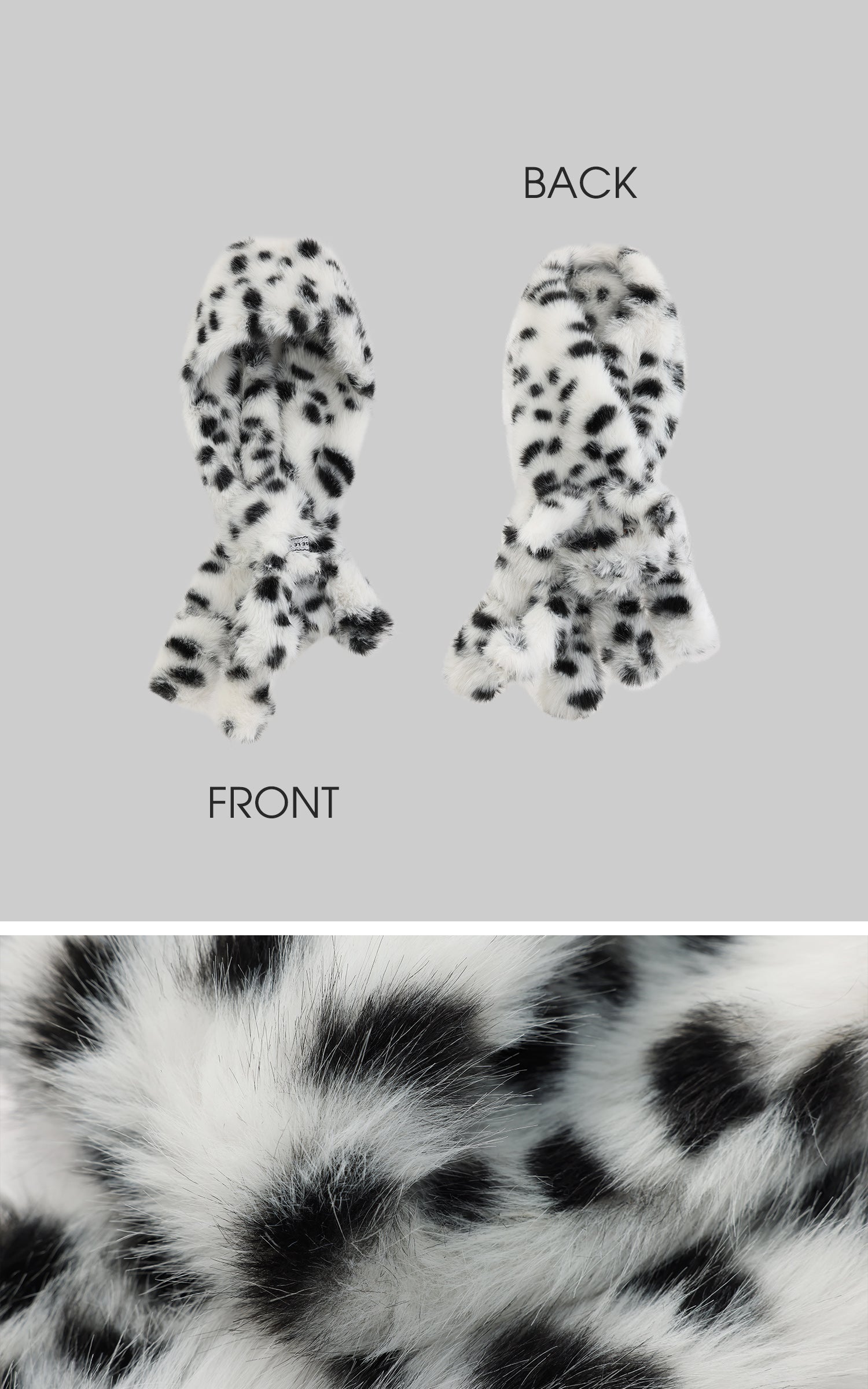 Rase le sol Dalmatian Faux Fur Scarf