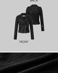 IAMXIAA Faux Leather Moto Jacket Cropped Fit with Zipper Details