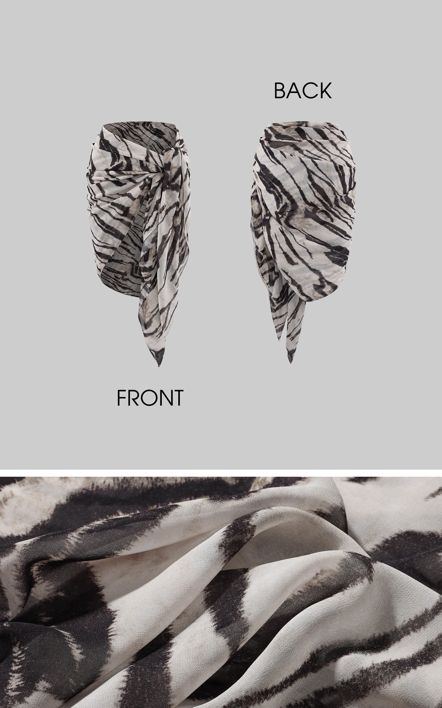 0122stepll Zebra Scarf Oversized Tee &amp; Drawstring Maxi Skirt Lounge Set