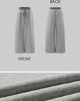 Rase le sol Wide-leg Sweatpants With Smocked Waist And Drawstring Floor-length Design