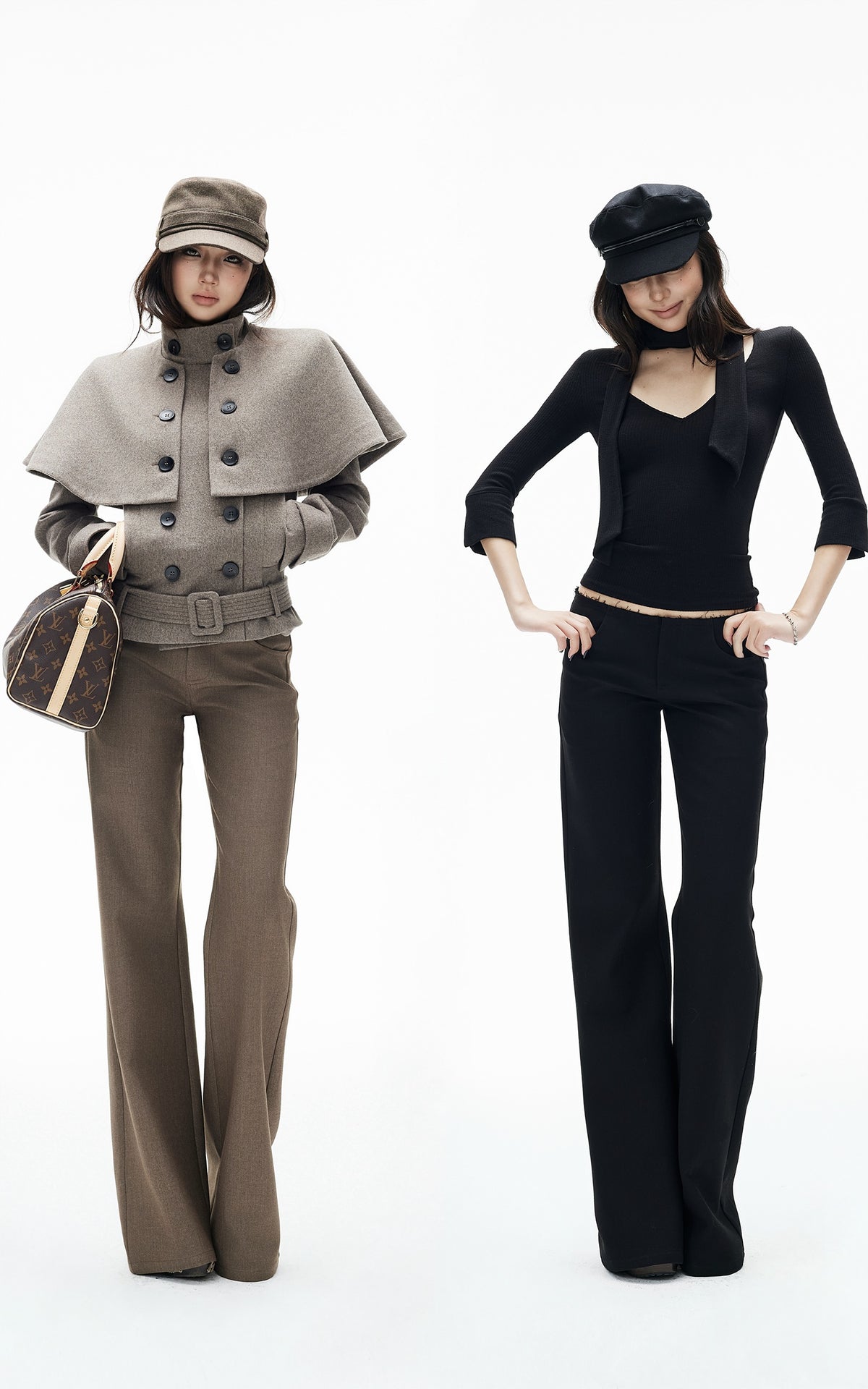 IAMXIAA Low-Rise Raw-Edge Tailored Flared Pants