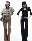 IAMXIAA Low-Rise Raw-Edge Tailored Flared Pants
