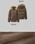 IAMXIAA Faux-Fur Hood Glossy Down Jacket