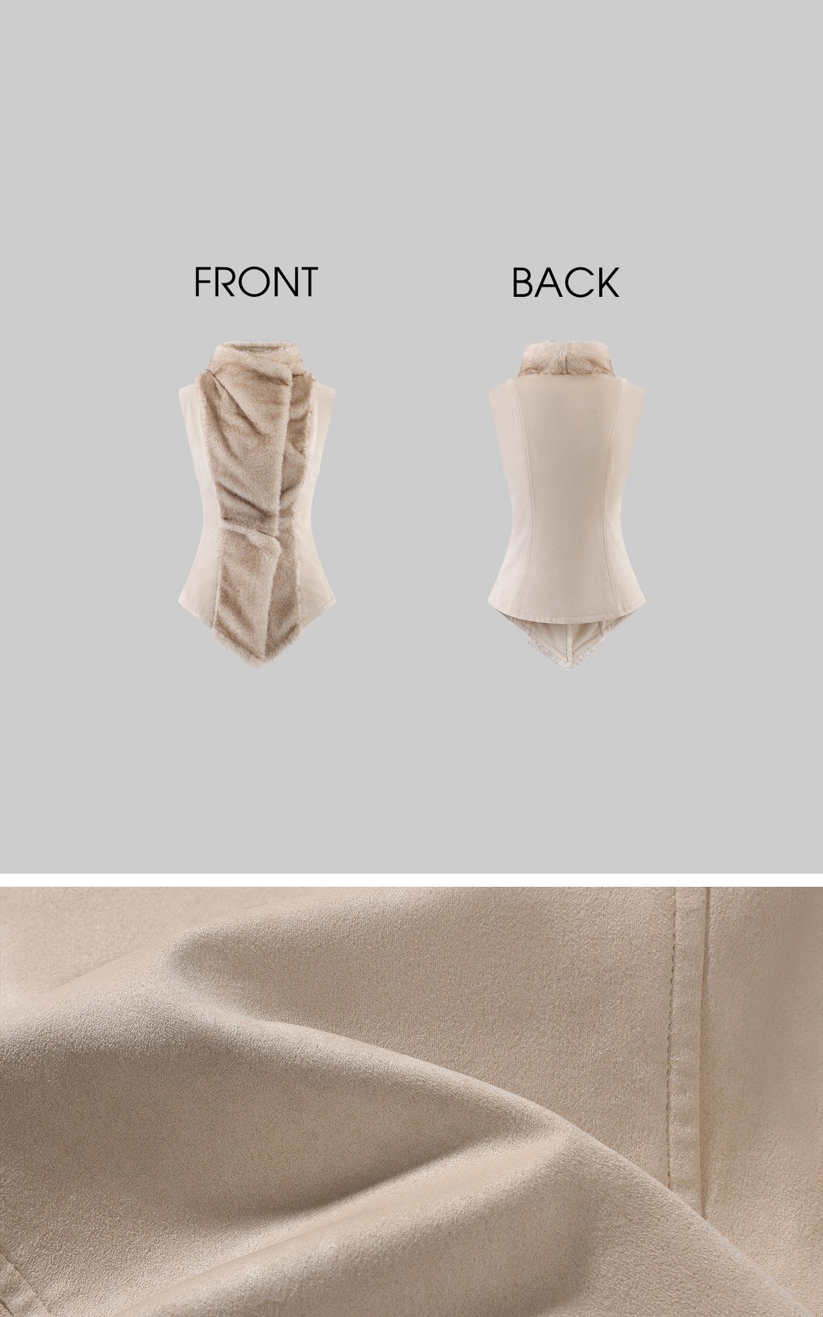 Rase le sol Faux Fur Draped Vest