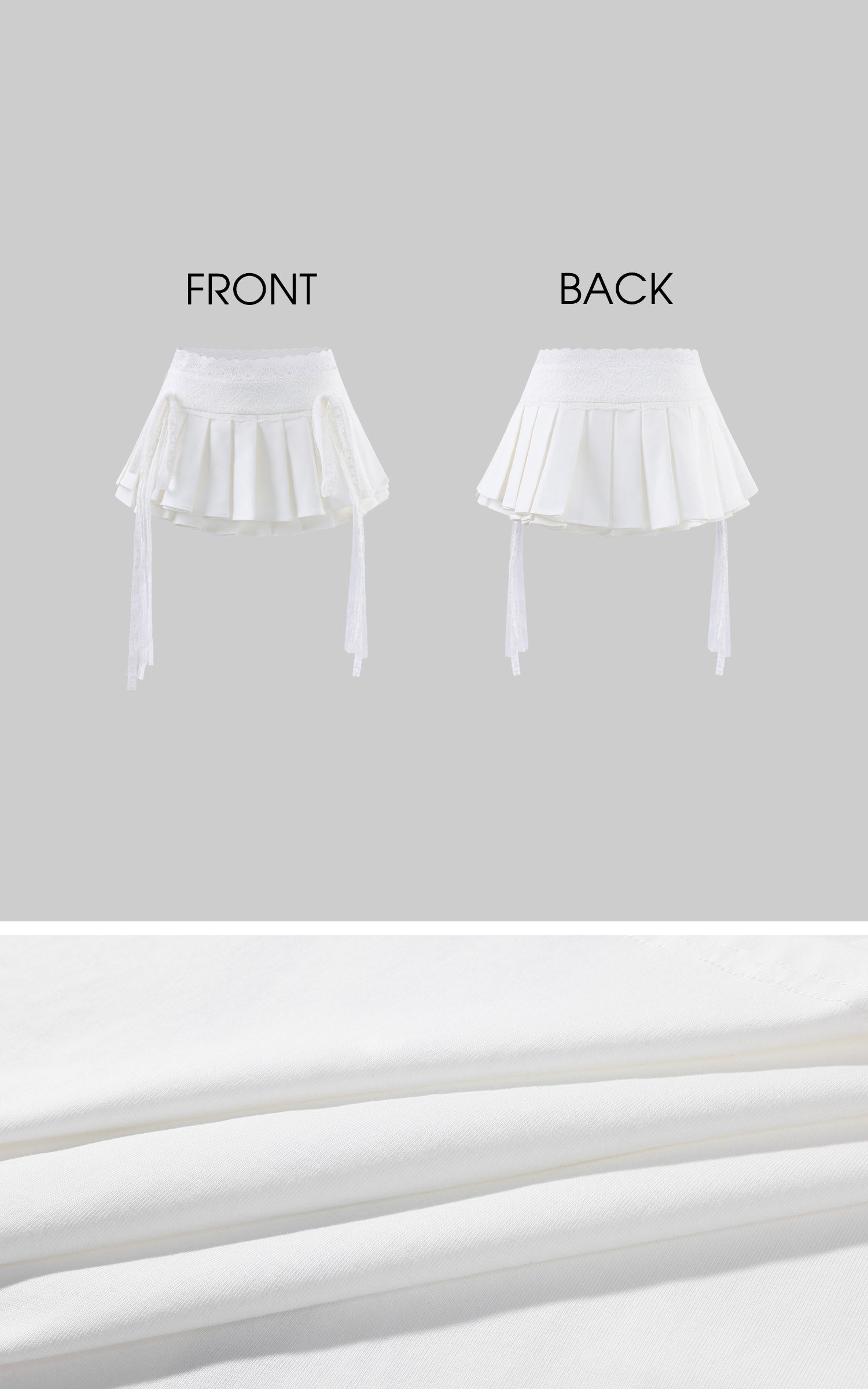 WARDEN EDGE Lace Panel Pleated Mini Skirt