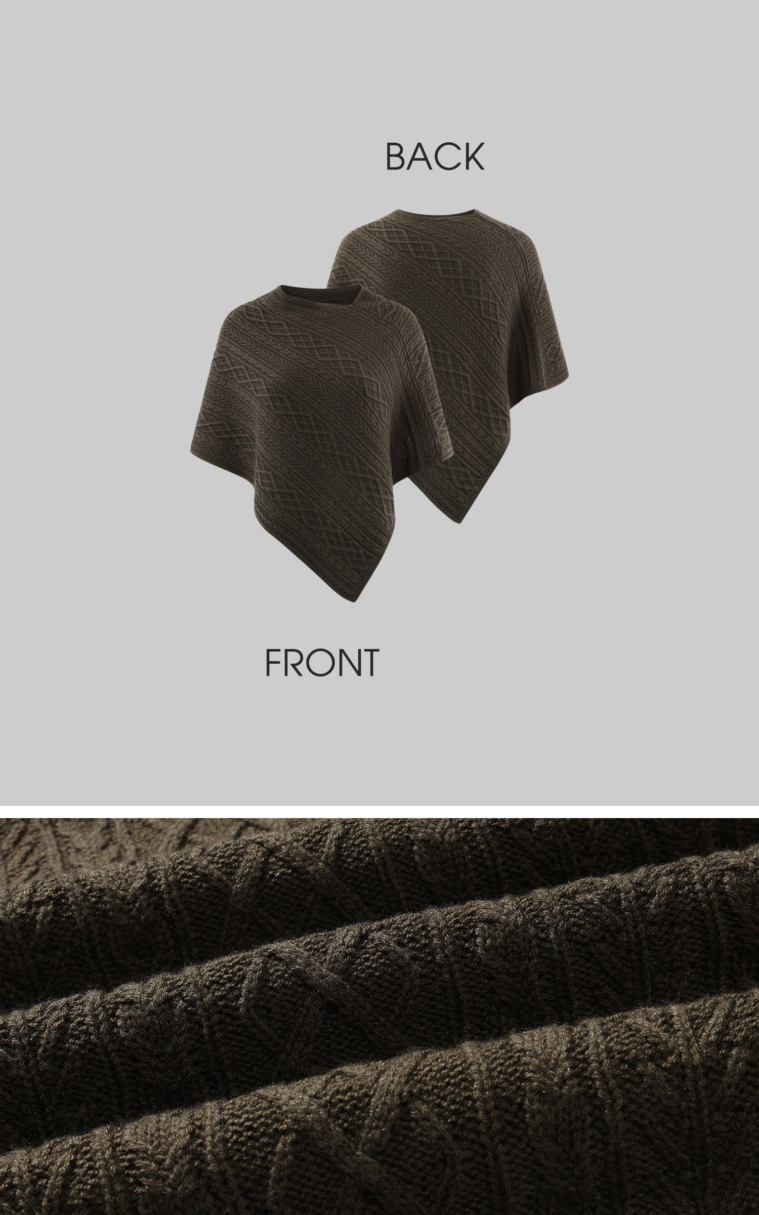 ROVENTE Textured Knit Poncho and Mini Skirt Set