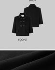 IAMXIAA Structured Shoulder Wool Double-Breasted Cropped Jacket