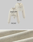 Rase le sol Gothic Embroidery Cropped Hoodie with Raw Edge Detail