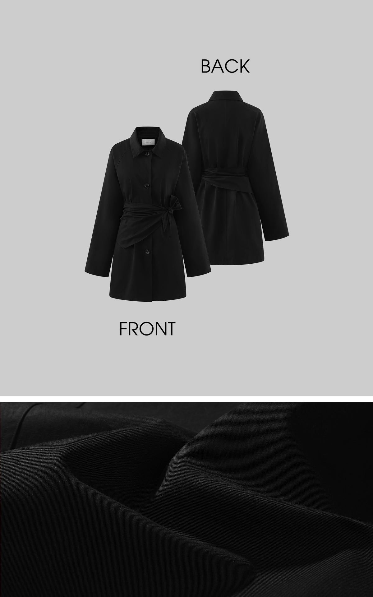 0122stepll Nocturne Wrap Belted Coat