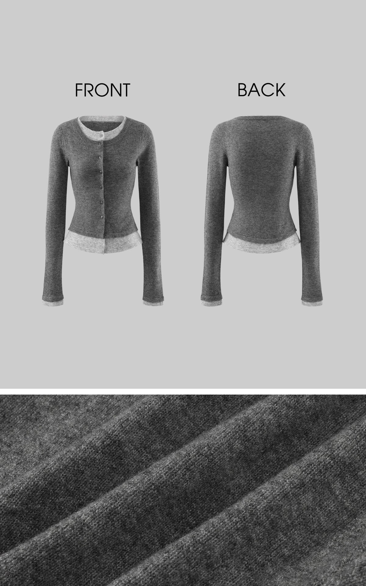 WARDEN EDGE Cardigan en maille ajusté à couches contrastées