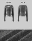 WARDEN EDGE Cardigan en maille ajusté à couches contrastées