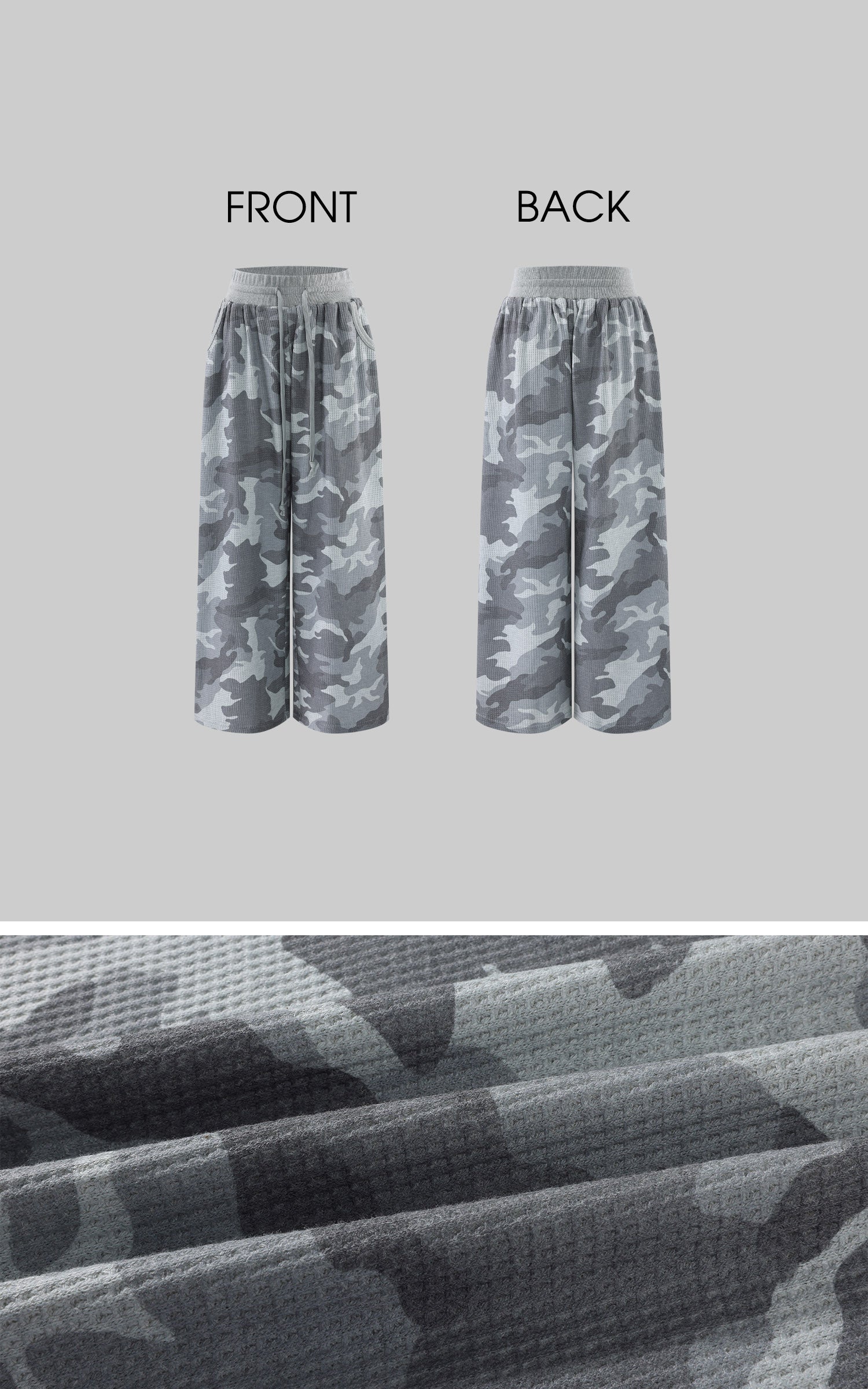 WARDEN EDGE Ghost Camo Wide-Leg Waffle Pants