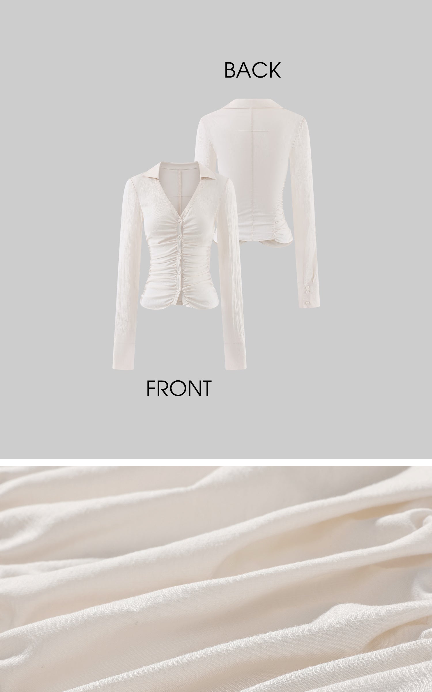 Rase le sol Ruched Fitted Long-Sleeve Shirt