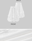 Rase le sol Gathered Puff Skirt With Lace Trim And Tiered Draping