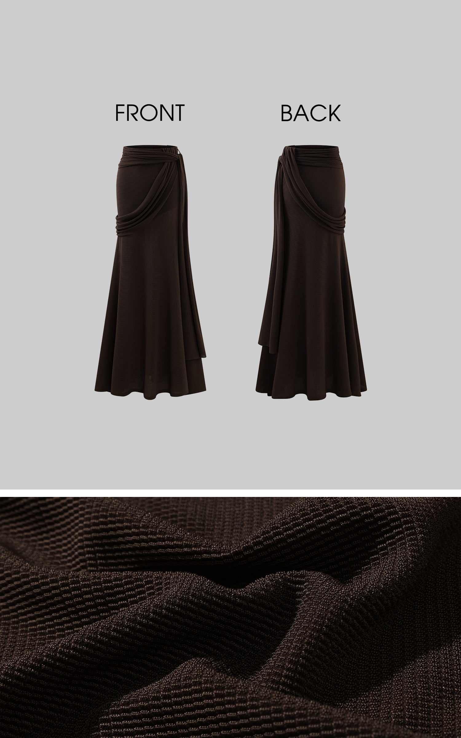 Rase le sol Draped Knit Maxi Skirt with Wrap Detail